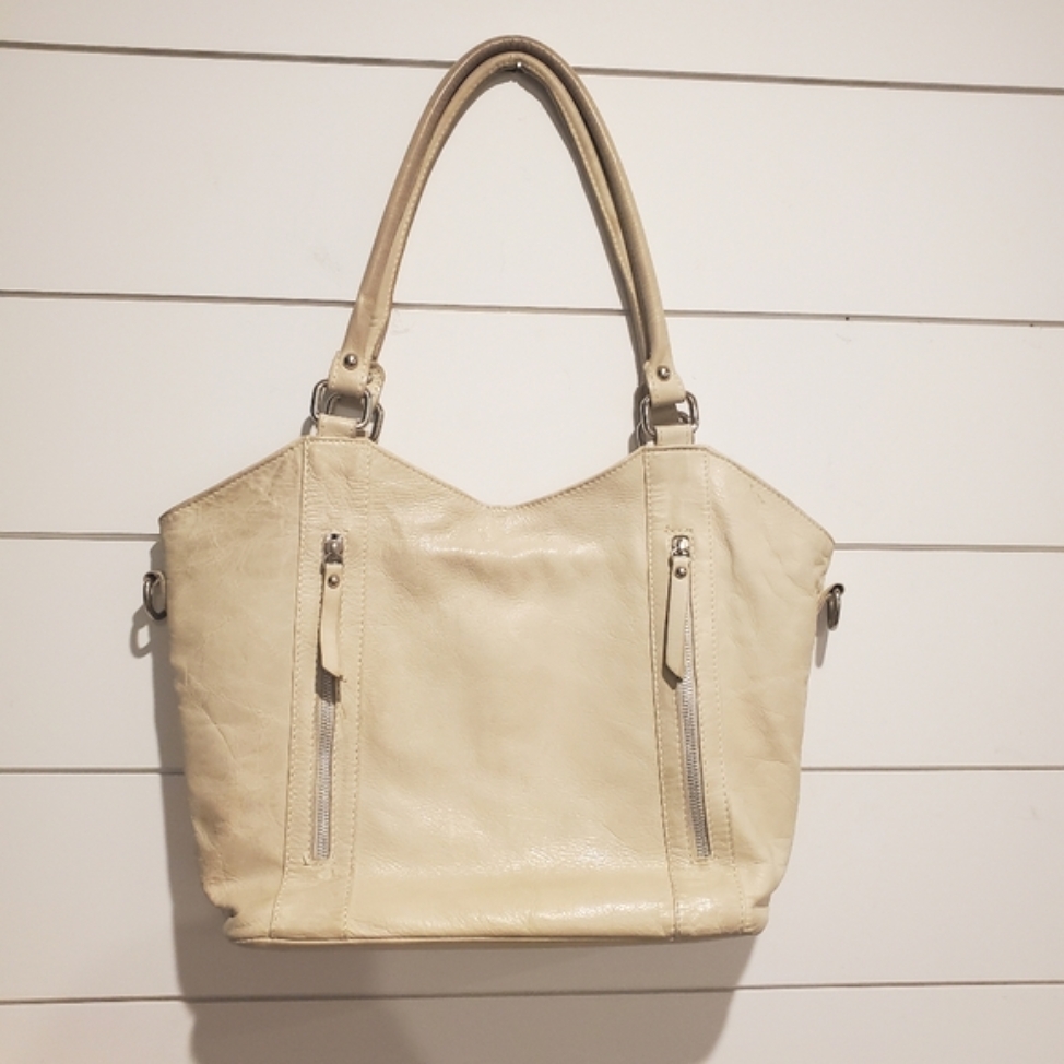 Italy Leather Bag Borse In Pelle Neutral Ivory Purse Cream Large Shoulder Bag